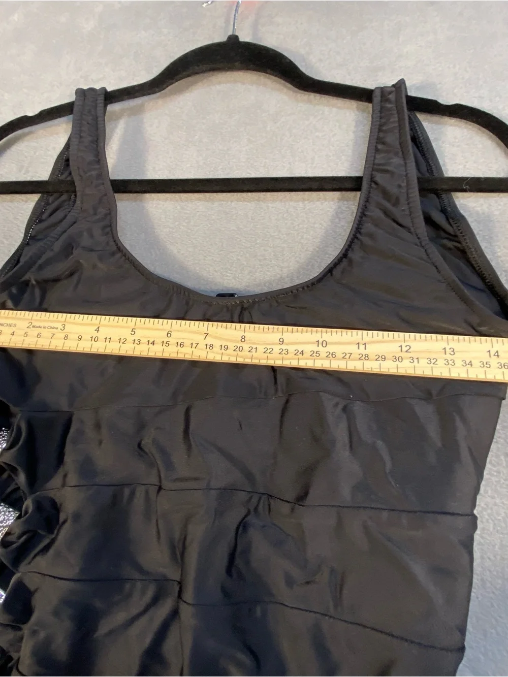 Venus black one piece swimsuit with side cuts silver embellishments, size 8